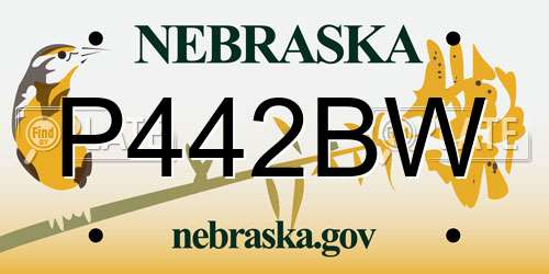 P442BW Nebraska License Plate