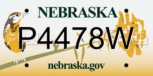 P4478W Nebraska License Plate