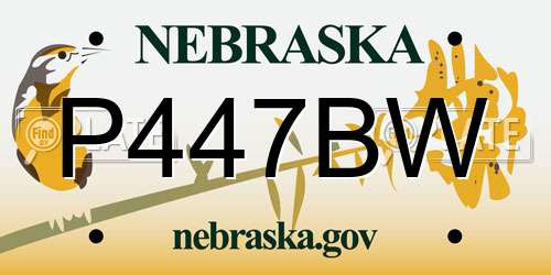 P447BW Nebraska License Plate