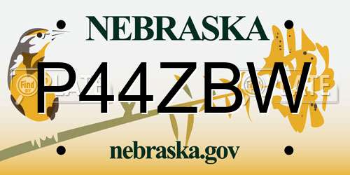 P44ZBW Nebraska License Plate