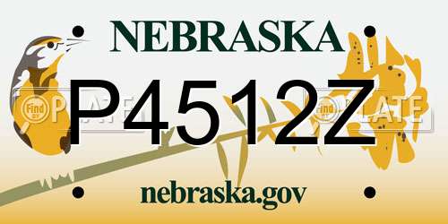 P4512Z Nebraska License Plate