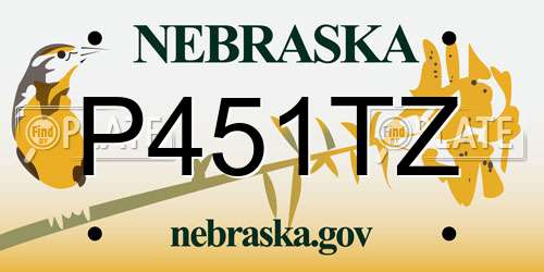 P451TZ Nebraska License Plate