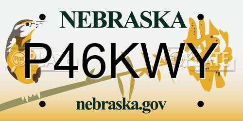 P46KWY Nebraska License Plate