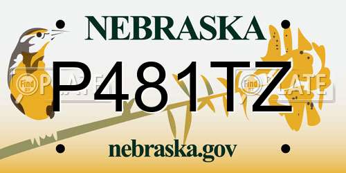 P481TZ Nebraska License Plate