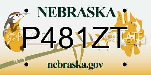 P481ZT Nebraska License Plate