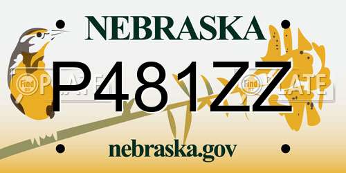 P481ZZ Nebraska License Plate