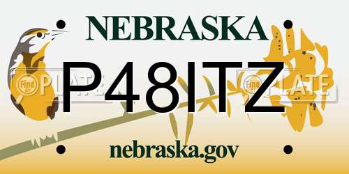 P48ITZ Nebraska License Plate
