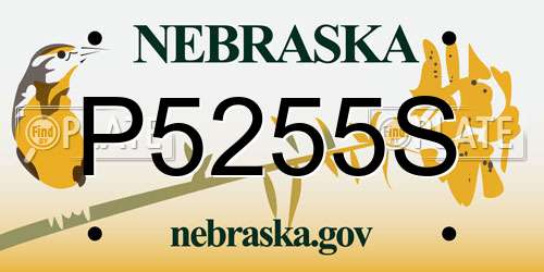 P5255S Nebraska License Plate