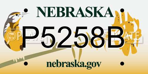 P5258B Nebraska License Plate