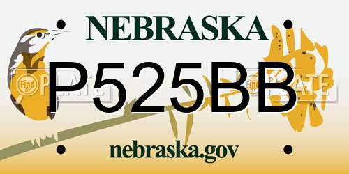 P525BB Nebraska License Plate