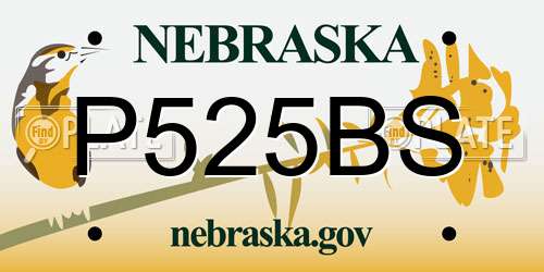 P525BS Nebraska License Plate
