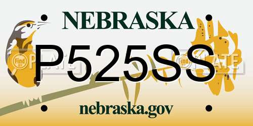 P525SS Nebraska License Plate
