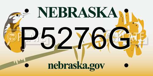 P5276G Nebraska License Plate