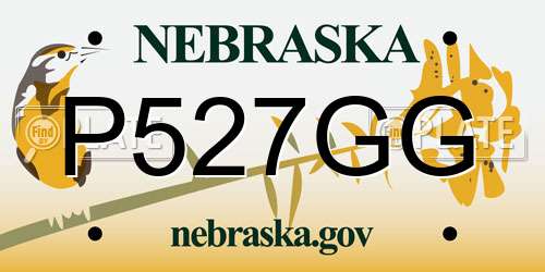 P527GG Nebraska License Plate