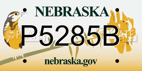 P5285B Nebraska License Plate