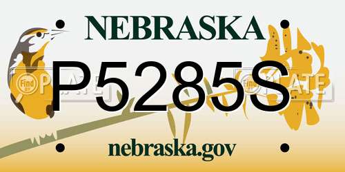 P5285S Nebraska License Plate