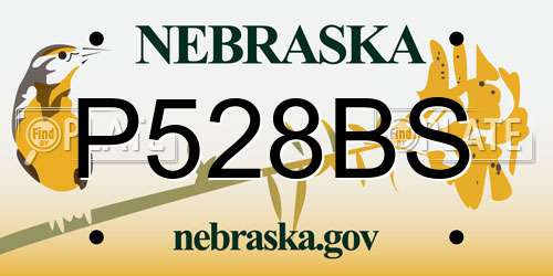 P528BS Nebraska License Plate