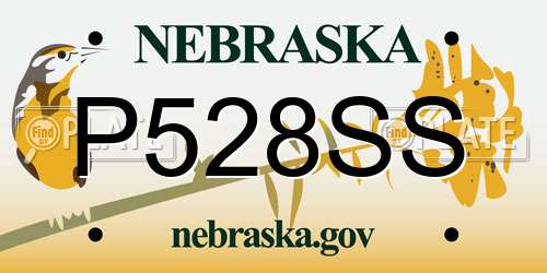 P528SS Nebraska License Plate