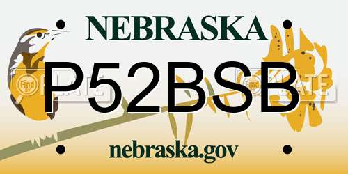 P52BSB Nebraska License Plate