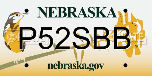 P52SBB Nebraska License Plate