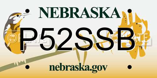 P52SSB Nebraska License Plate