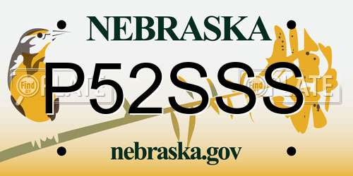 P52SSS Nebraska License Plate