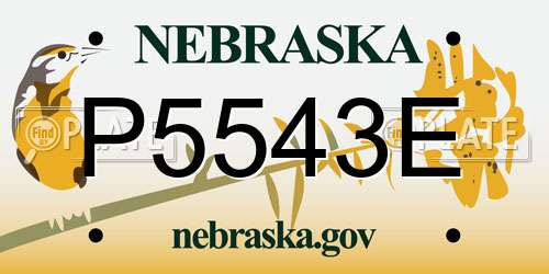 P5543E Nebraska License Plate