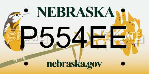 P554EE Nebraska License Plate