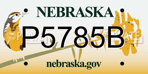 P5785B Nebraska License Plate
