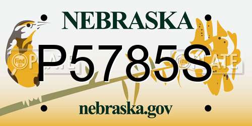 P5785S Nebraska License Plate