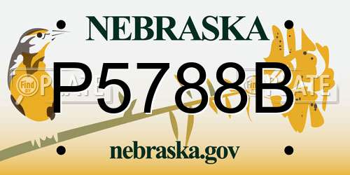 P5788B Nebraska License Plate