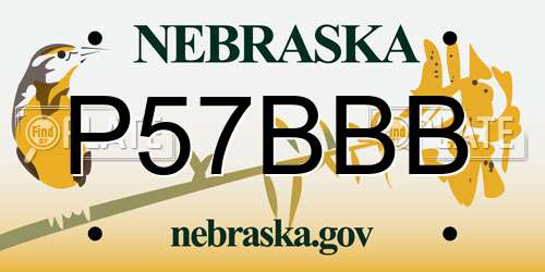 P57BBB Nebraska License Plate