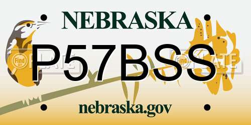 P57BSS Nebraska License Plate