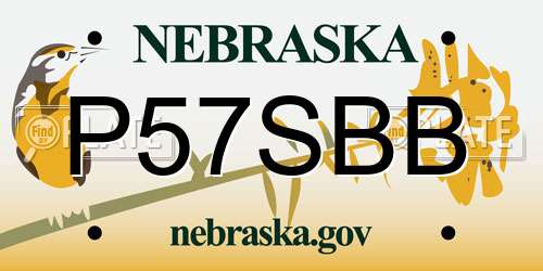 P57SBB Nebraska License Plate