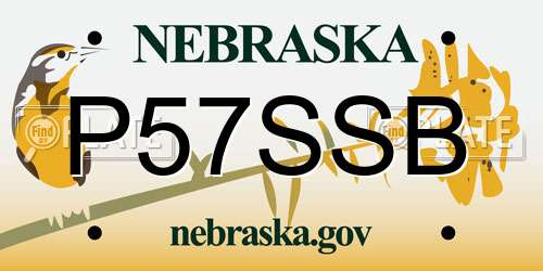 P57SSB Nebraska License Plate
