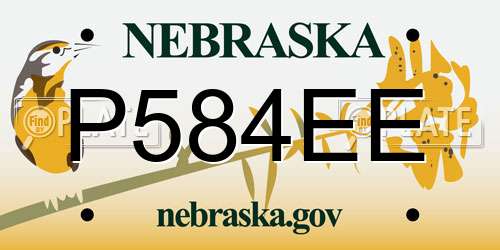 P584EE Nebraska License Plate