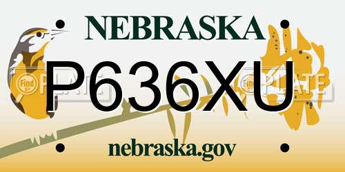 P636XU Nebraska License Plate