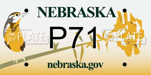 P71 Nebraska License Plate