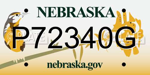 P72340G Nebraska License Plate