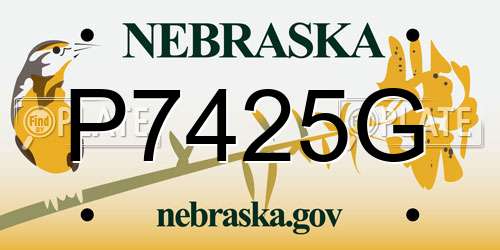 P7425G Nebraska License Plate