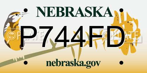 P744FD Nebraska License Plate