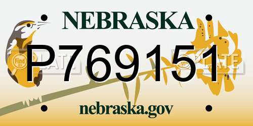 P769151 Nebraska License Plate