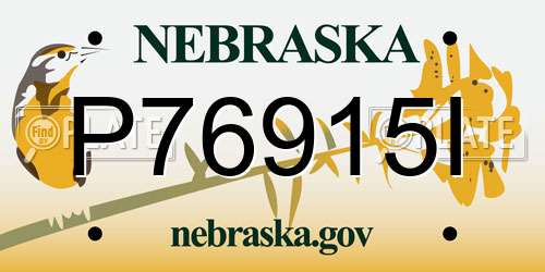 P76915I Nebraska License Plate