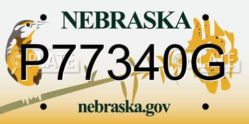 P77340G Nebraska License Plate
