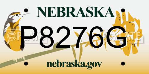 P8276G Nebraska License Plate