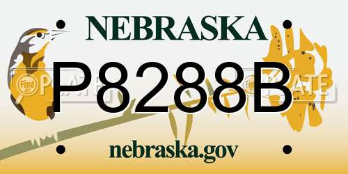 P8288B Nebraska License Plate