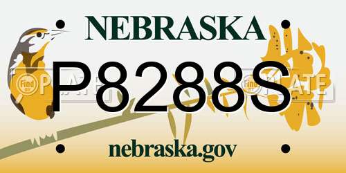 P8288S Nebraska License Plate