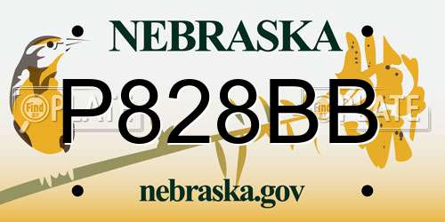 P828BB Nebraska License Plate