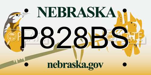 P828BS Nebraska License Plate