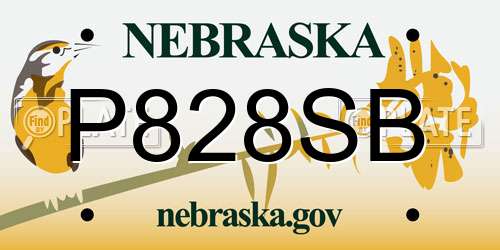 P828SB Nebraska License Plate